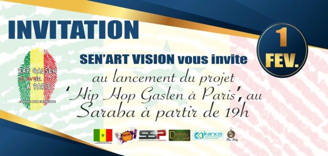 Sen Art Vision vous invite au lancement du "RAP GALSEN POSE SON EMPREINTE" à Paris le 15 Avril.