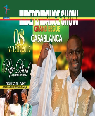 GRAND BEGUE DE CASABLANCA LE 08 AVRIL PAPE DIOUF AU MAROC AVEC VOUZENOU DANS INDEPENDANCE SHOW