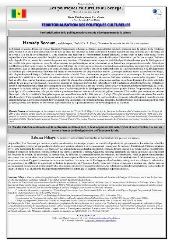 Territorialisation de la politique nationale et de développement de la culture