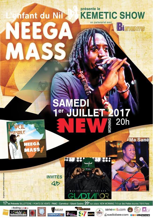 Concert live de Neega Mass avec un concept innovant " Le Kemetic Show", avec comme guest Stars: