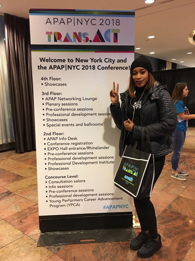 APAP NY 2018: Aida Samb avec le Label New African Production de Birane dans le Hall de Hilton Hotel