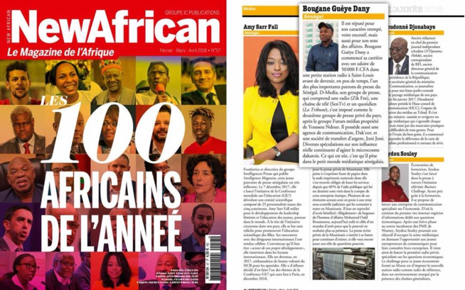 Bougane Guéye Dani parmi  les 100 personnalités qui font bougés l'Afrique par le N° 57 du Magazine Londonien.