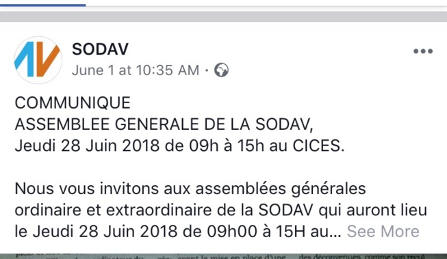 AIM dénonce le hold-up qui se prépare pour les prochaines assemblées générales de la Sodav.