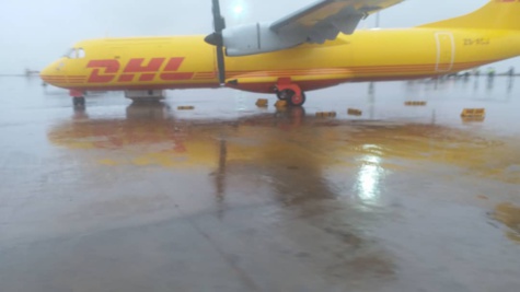 AIBD : Des avions de DHL et de Air Sénégal endommagés et cloués au sol à cause du vent et la pluie (photos)