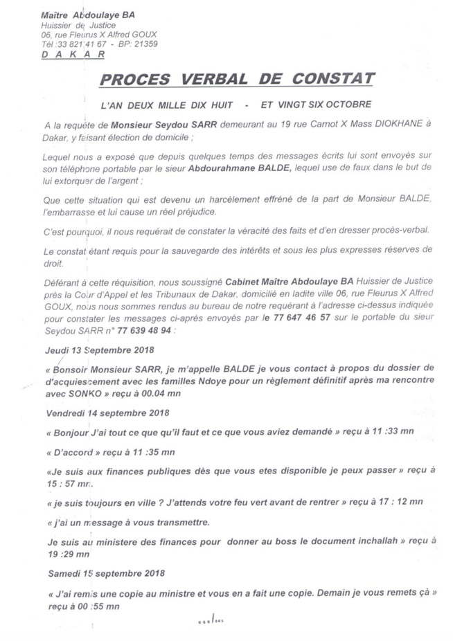 Ousmane Sonko au coeur d’un scandale - Voici les effarants sms du bras droit du leader du parti Pastef, Abdourahmane Baldé, envoyés à l’homme d’affaires Tahirou Sarr!