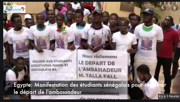 Egypte: des étudiants sénégalais réclament le départ de l'ambassadeur