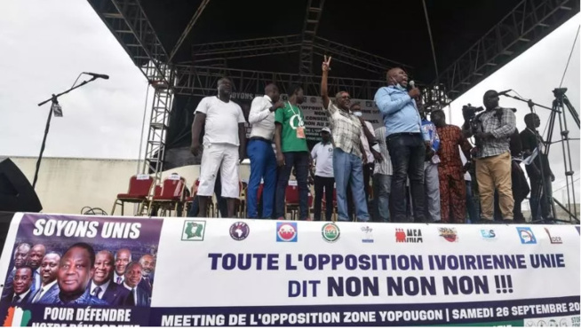 Présidentielle ivoirienne: l’opposition se rassemble à Abidjan pour un grand meeting