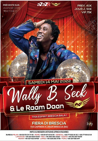 URGENT: Wally Seck vous rendez-vous ce 14 Mai à Brescia en live