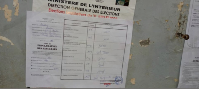 Législatives / Grand Dakar, Issa Kane B9: YAW surclasse BBY avec 157 voix contre 103