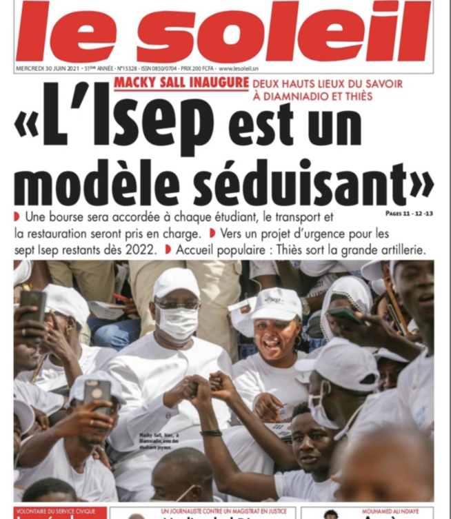 Reprise de la parution du journal «Le Soleil» mercredi