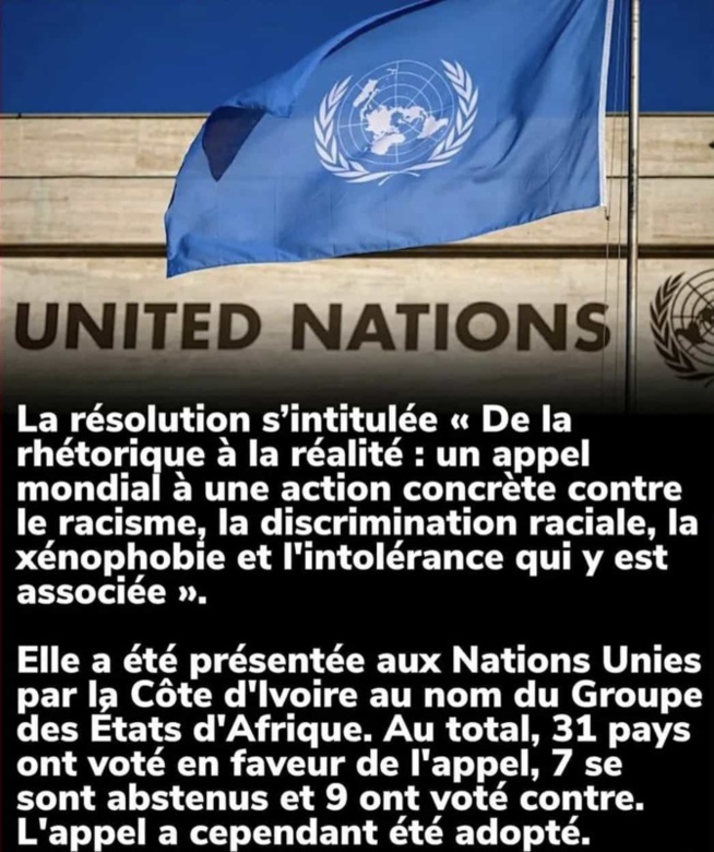 Lutte contre le racisme : Les Etats-Unis, la France, l’Angleterre, l’Allemagne et 5 autres pays occidentaux votent contre