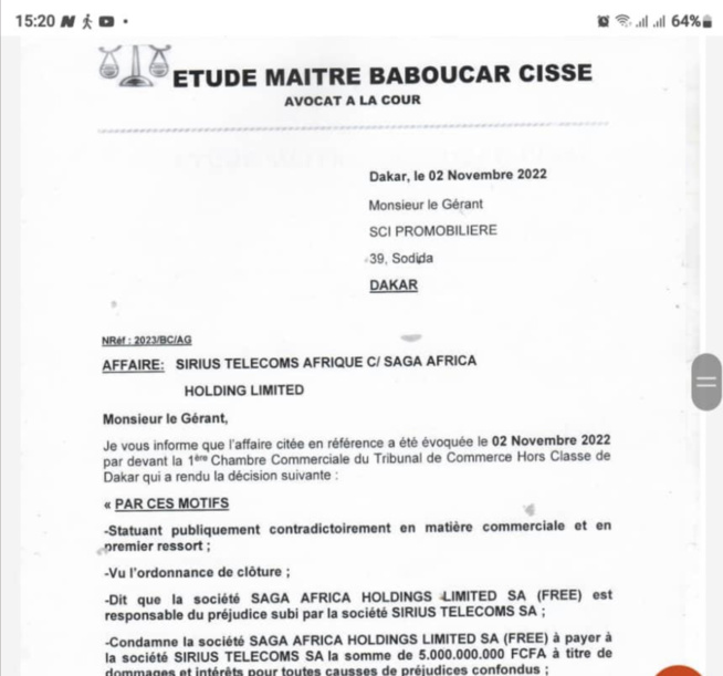 Pour mauvaises pratiques commerciales : L'opérateur Free au Sénégal condamné à payer 5 milliards FCfa à Promobile