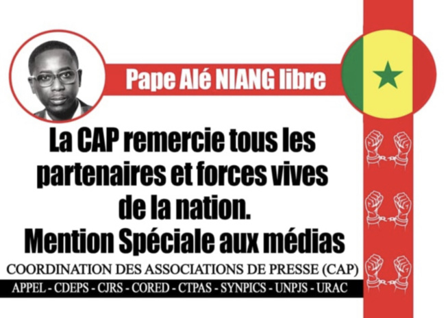 Justice : Pape Alé Niang est libre