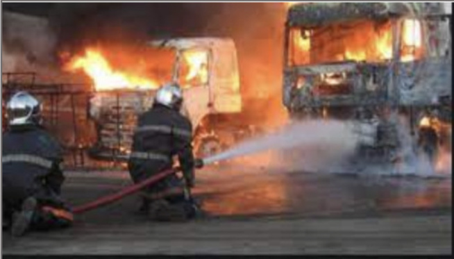 Kaffrine: Deux camions remplis de foin ont pris feu, ce dimanche