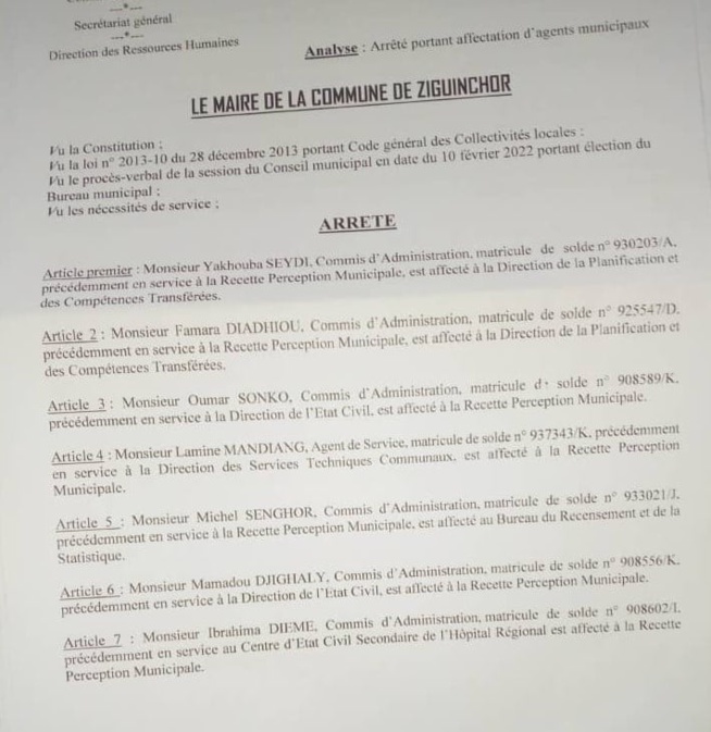 Mairie de Ziguinchor : La décision surprenante de Ousmane Sonko envers les agents grévistes (document)