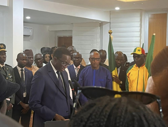 CEREMONIE DE REMISE DU DRAPEAU NATIONAL AUX LIONNES DU BASKET BALL DANS LE CADRE DE L’AFRO BASKET KIGALI 2023