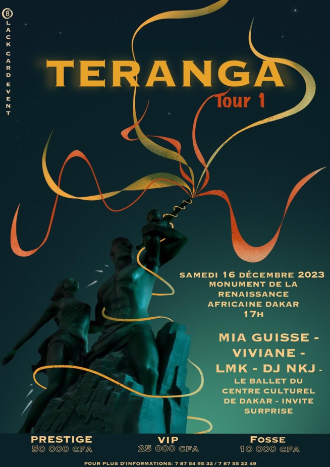 1ére EDITION TERANGA TOUR-Black Card Event à Dakar ce 16 Décembre au Monument de la renaissance.