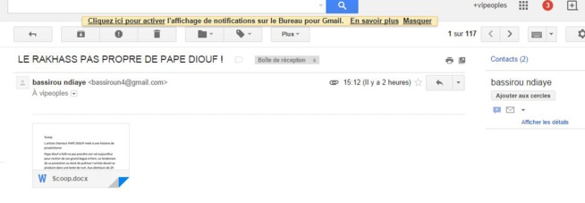 Urgent :Après la réussite du "grand bégué" de Paris, des gens mal intentionnés cherchent à salir le nom de Pape Diouf.