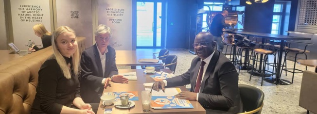 Le Président du Meds Mbagnick Diop  à Helsinki AFRITECH son " bébé"  au cœur des discussions pour un partenariat gagnant / gagnant.