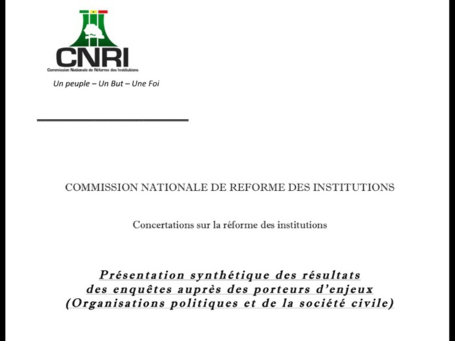 CNRI- RÉSULTATS D'ENQUÊTE : Une constitution désacralisée, un peuple impuissant, une superpuissance du Chef de l’Etat, un parlement fantôme, une corruption ambiante, une décentralisation fantoche…