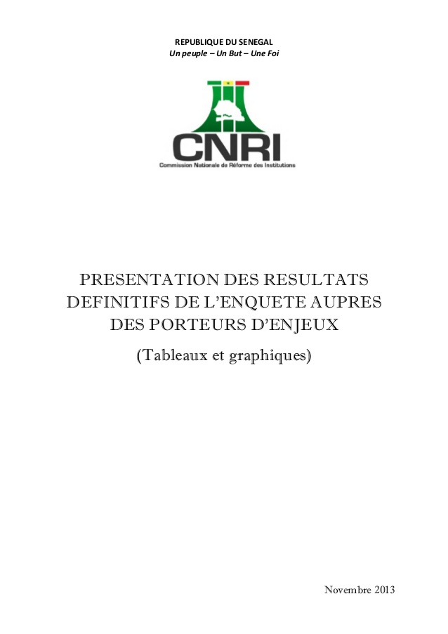 CNRI- RÉSULTATS D'ENQUÊTE : Une constitution désacralisée, un peuple impuissant, une superpuissance du Chef de l’Etat, un parlement fantôme, une corruption ambiante, une décentralisation fantoche…