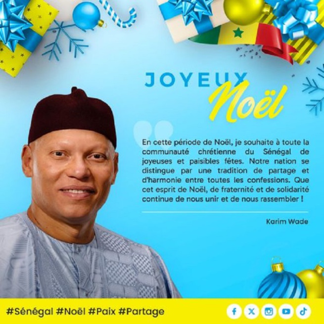 De joyeuses et paisibles fêtes : le message de Noel de Karim Wade à la communauté chrétienne