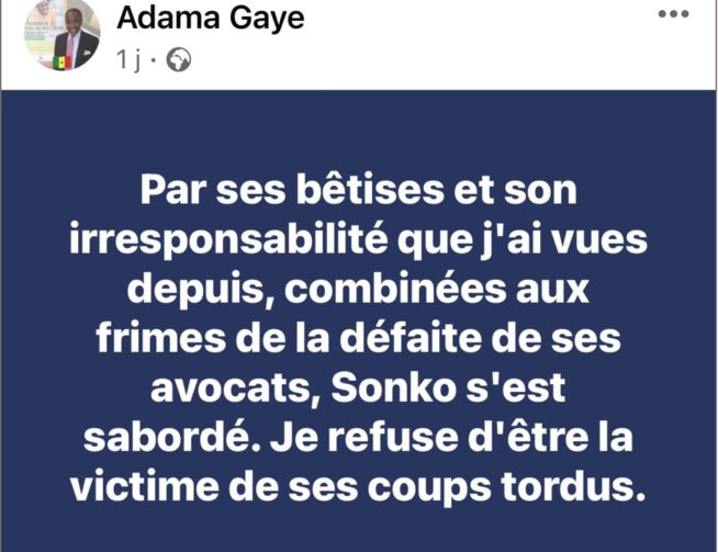 Adama Gaye corrige Sonko : « Il n’est qu’un petit tyran qui s’ignore » (Par Adama Gaye)