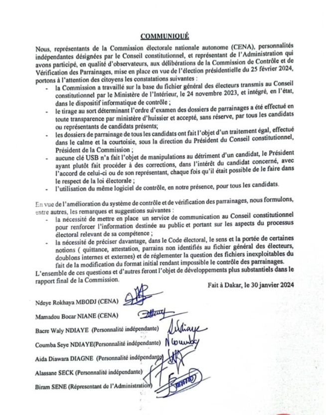 Affaire d'une supposée corruption au Conseil constitutionnel: La CENA brise le silence