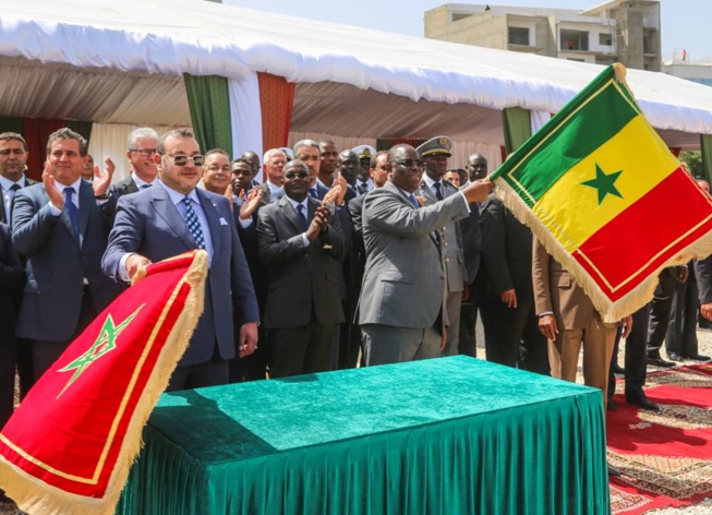 Photos+vidéo - Cérémonie de pose de la première pierre du quai de Soumbédioune présidée par Macky Sall et Mohamed VI