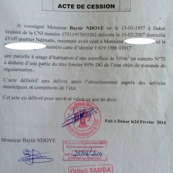 Affaire des maisons à la Cité Tobago: Le Pm Mohammed Dionne pris en flagrant délit de faux..chaque bénéficiaire a déboursé entre 15 à 20.000.000 FCfa. ( Documents)