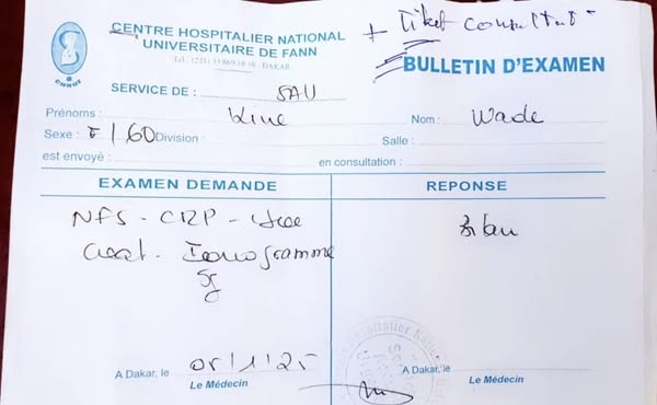 𝐍é𝐠𝐥𝐢𝐠𝐞𝐧𝐜𝐞 𝐦é𝐝𝐢𝐜𝐚𝐥𝐞: Un jeune Sénégalais établit en France menace de porter plainte contre le médecin Sène de l'hôpital Fann