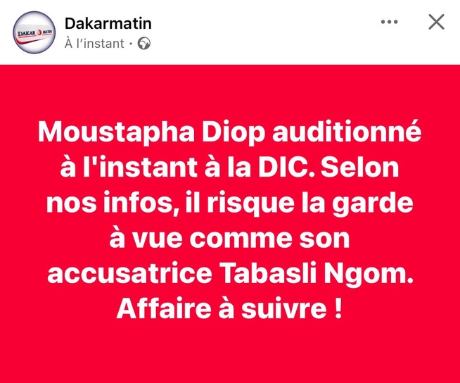 Fake News sur l'audition de Moustapha Diop maire de Louga par la DIC