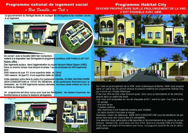 Programme national de logement social: Une famille un toit par l'homme d'affaires Mouhamed Diop.