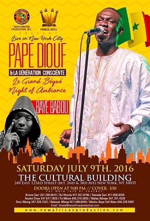 "Gouddi Maalaw" à New York le 09 Juillet 2016 avec Pape Diouf:Le danseur classique Babacar Mbaye et son groupe dans les répétitions du son "Maalaw"à l'américain.