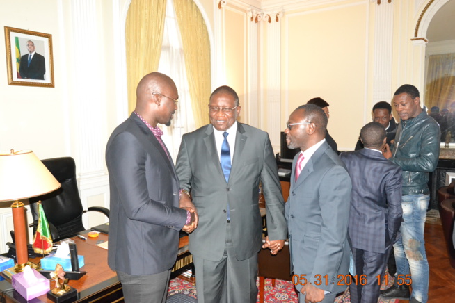 Audience: SEM Bassirou Séne Ambassadeur du Sénégal à Paris reçoit les organisateurs du Bercy de Waly Seck,Sen Art Vision & Vouzenou.