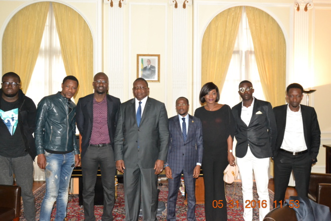 Audience: SEM Bassirou Séne Ambassadeur du Sénégal à Paris reçoit les organisateurs du Bercy de Waly Seck,Sen Art Vision & Vouzenou.