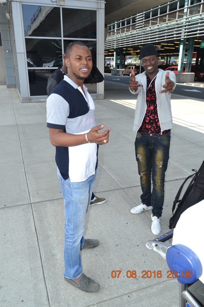 Les images de l'arrivé de Pape Diouf, la génération consciente et Bay Babu à l'aéroport JFK de New York.