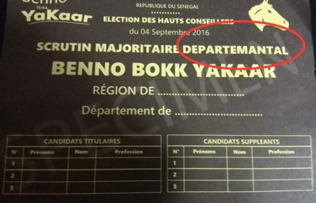 Election des hauts conseils des collectivités territoriales : la grosse faute (DEPARTEMANTAL) sur le spécimen de Benno Bokk Yakaar