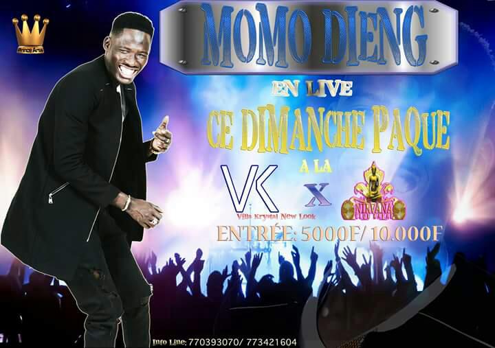 Momo Dieng le nouveau chouchou de la jeunesse à la VILLA KRISTAL EX NIRVANA le 16 avril jour de pâques.