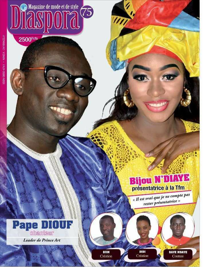 VOTRE MAGIZINE MENSUEL DIASPORA EST DISPONIBLE. PAPE DIOUF ET KHADY NDIAYE BIJOU À LA UNE