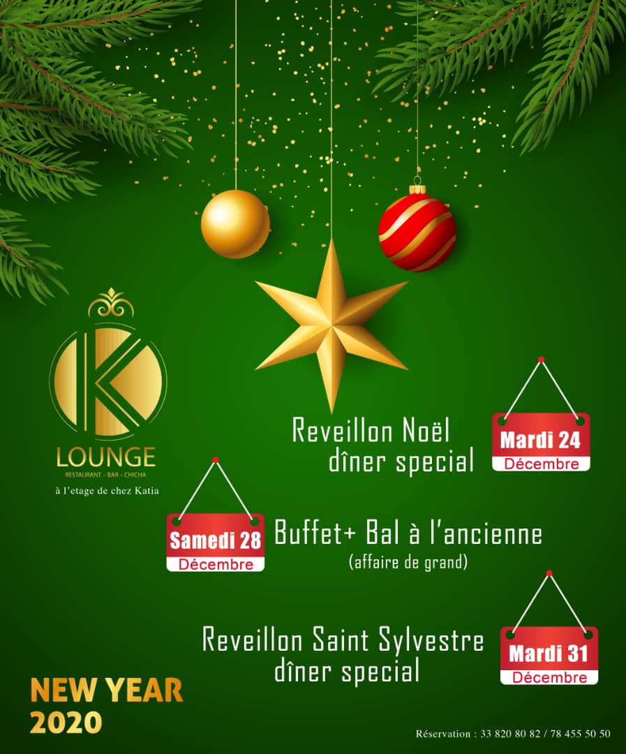 Pourvos réveillons de Noël et fin d'année une seule destination,le K LOUNGE CHEZ KATIA ET LE KABYLIE aux Almadies vous offrent un cadre exceptionnel. Appelez vite pour vos réservations