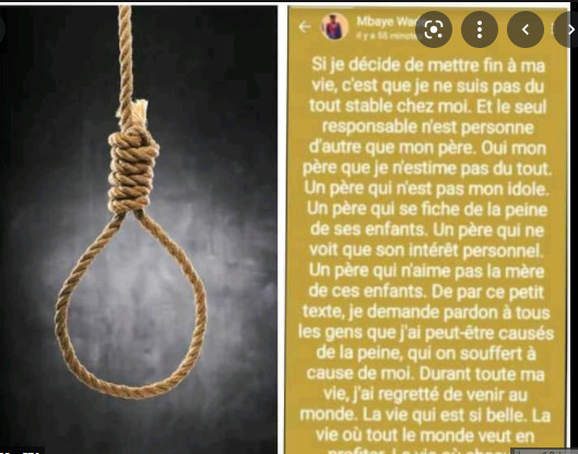 Les derniers mots de l'étudiant retrouvé pendu à Pikine: "Si je décide de mettre fin à ma vie, c'est que..."