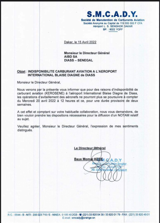 Face à la crise mondiale des hydrocarbures, une pénurie de kérosène pourrait paralyser AIBD