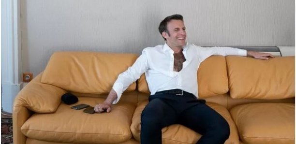 Cette photo de Macron, chemise ouverte et torse poilu, fait le buzz jusqu’au Royaume-Uni: “Il faisait très chaud à Marseille”