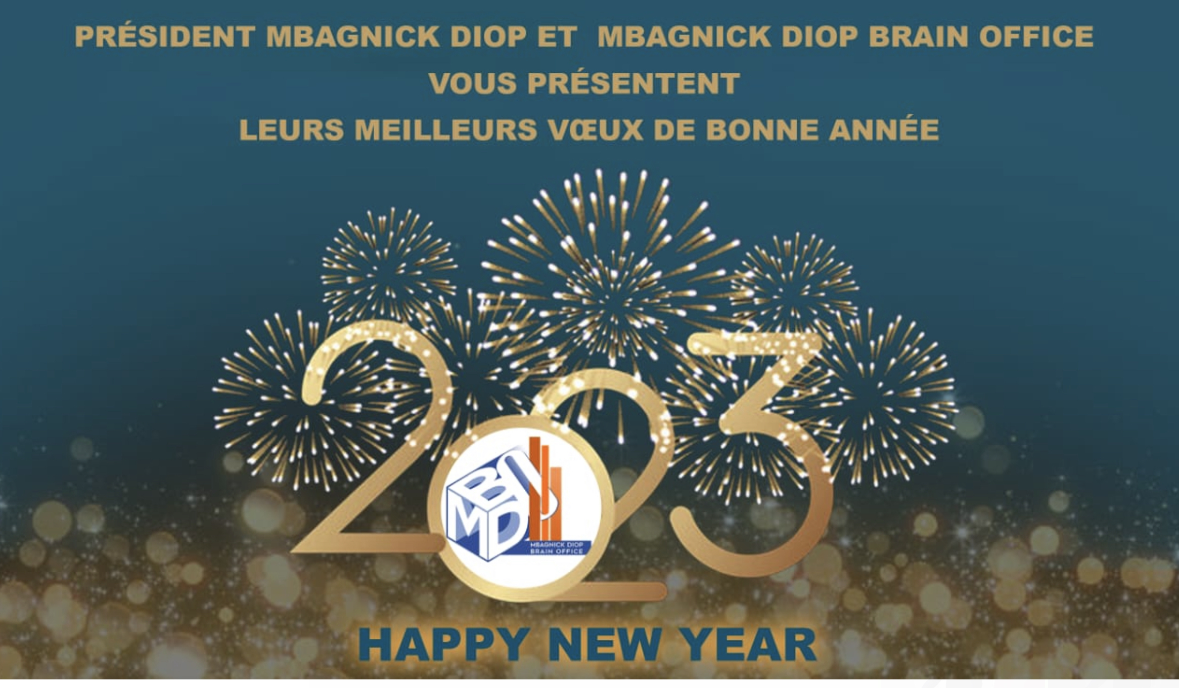 M. Mbagnick Diop président du MEDS et du groupe PROMO CONSULTING vous présente ses meilleurs vœux de BONNE ET HEUREUSE ANNÉE 2023