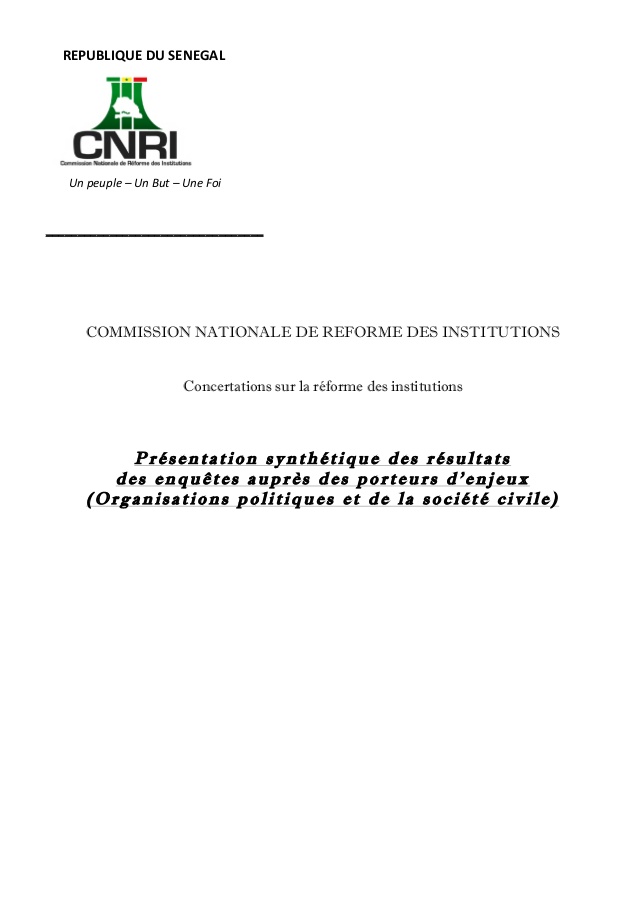 CNRI- RÉSULTATS D'ENQUÊTE : Une constitution désacralisée, un peuple impuissant, une superpuissance du Chef de l’Etat, un parlement fantôme, une corruption ambiante, une décentralisation fantoche…