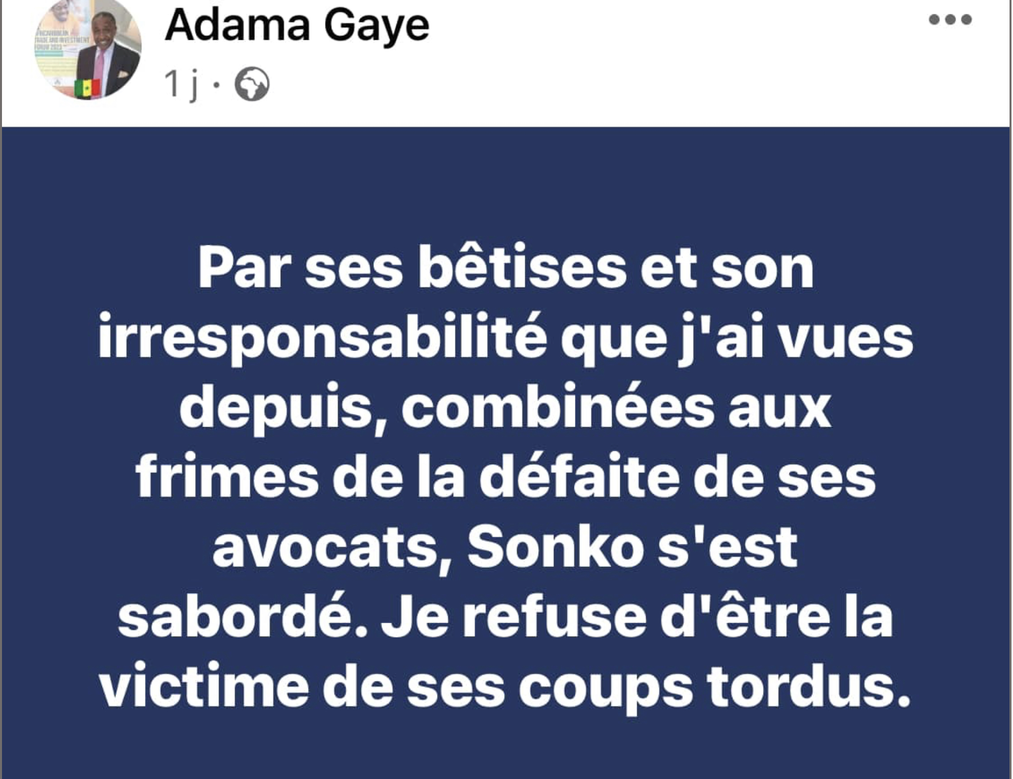 Adama Gaye corrige Sonko : « Il n’est qu’un petit tyran qui s’ignore » (Par Adama Gaye)