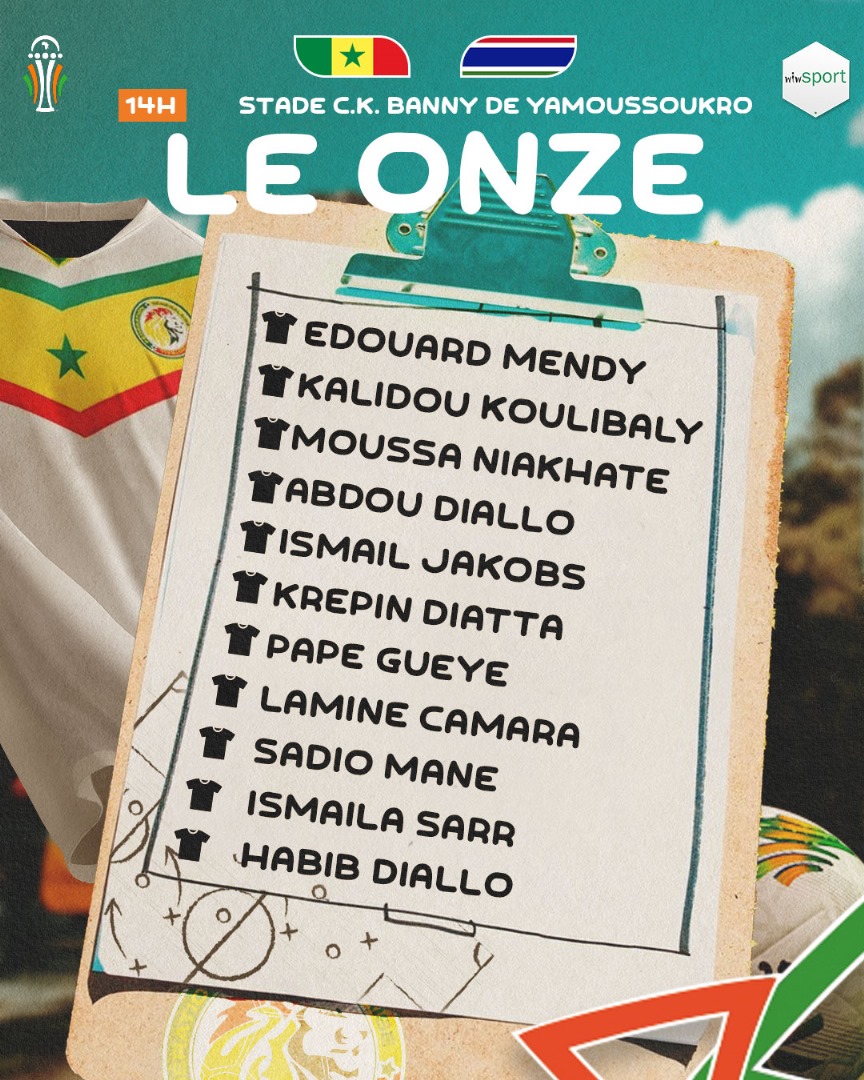 Sénégal vs Gambie: Le onze de départ des Lions !