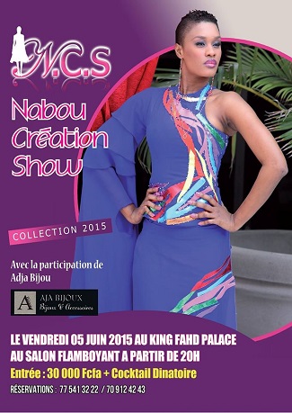 Nabou Diagne Création présente le Show de la mode ce vendredi 05 Juin au King Fahd Place avec pleines de surprises.