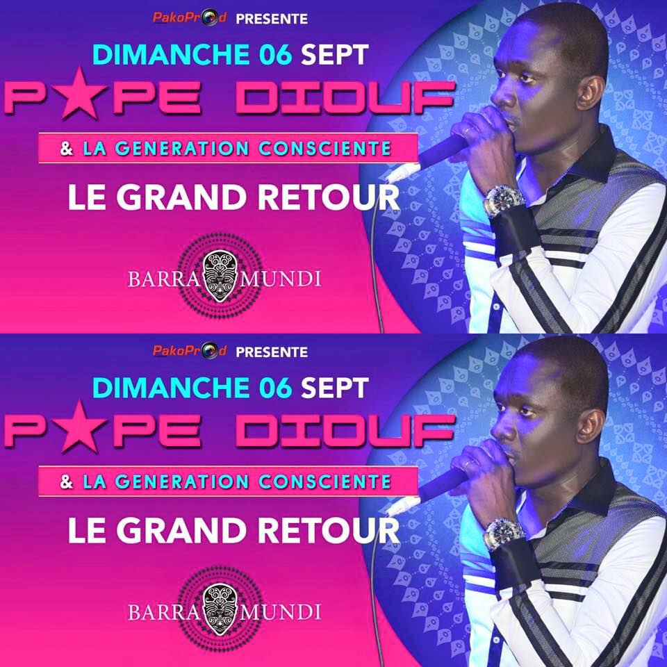 Rendez-vous ce dimanche au Baramundi avec Pako Prod qui vous présente le doyen de la musique Pape Diouf.